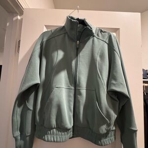 Lululemon Brushed Softstreme Funnel-Neck Zip Up Smoked Spruce Size 6